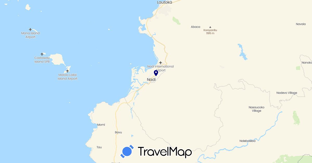 TravelMap itinerary: driving in Fiji (Oceania)